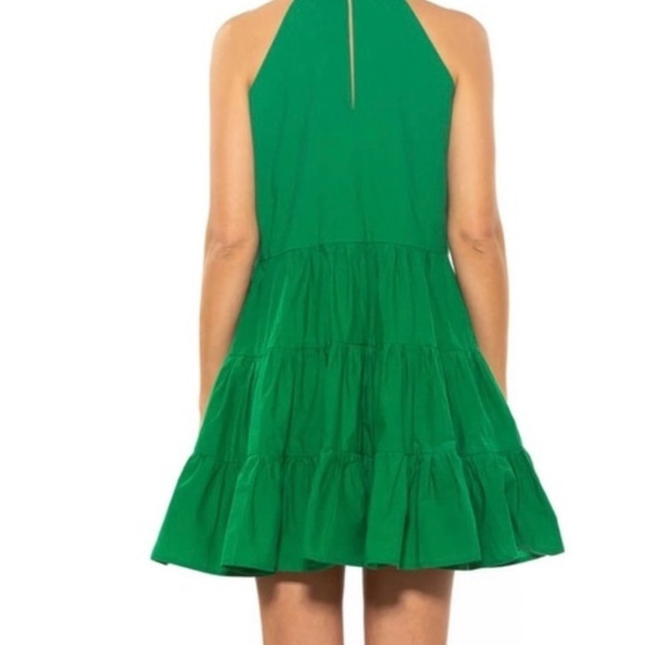 Alexia Admor ~ Green Smocked Neck Trapeze ~MOLLY DRESS $245 size 2 halter - Picture 2 of 14